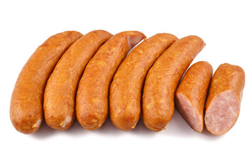 Sausage, jess cold meats isolated on white background
