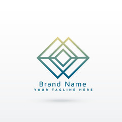 abstract diamond line logo concept design