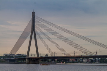 Fototapeta na wymiar Vansu bridge in Riga, Latvia