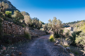 mediterranean mountains against blue sky