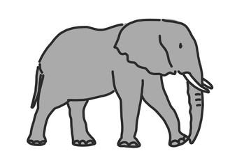 Elephant line drawing. hand drawn. vector illustration.