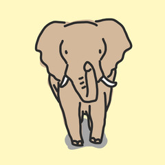 Elephant line drawing. hand drawn. vector illustration.
