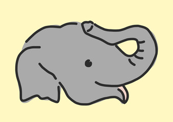 Elephant line drawing. hand drawn. vector illustration.