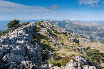 mediterranean mountains against blue sky