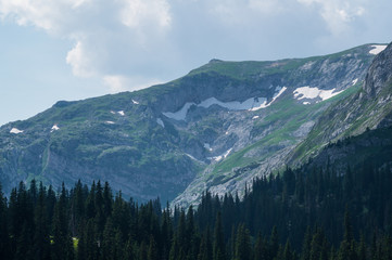 High alpine peaks in the spring