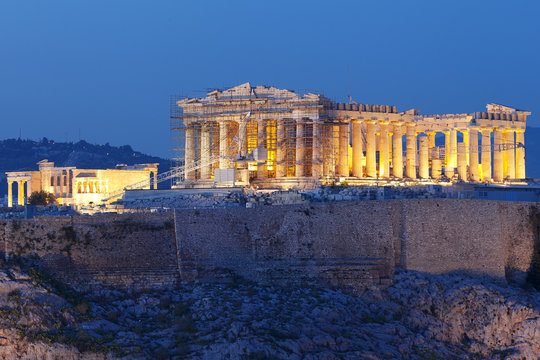 Parthenon in Athens at sunset 