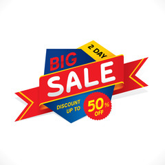 Big sale with discount up to 50% off. Vector illustration