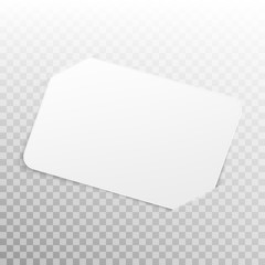 White Card isolated on transparent background. EPS 10 vector