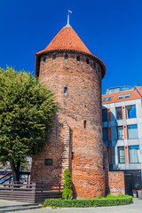 Swan tower in Gdansk, Poland