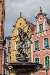 Obraz premium Neptune's fountain in Gdansk, Poland