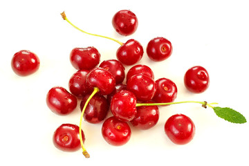 Obraz na płótnie Canvas Heap of ripe red cherry