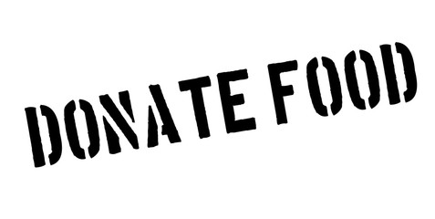 Donate Food rubber stamp. Grunge design with dust scratches. Effects can be easily removed for a clean, crisp look. Color is easily changed.