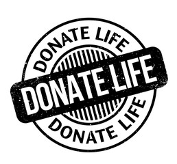 Donate Life rubber stamp. Grunge design with dust scratches. Effects can be easily removed for a clean, crisp look. Color is easily changed.
