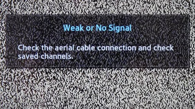 White noise signal on TV. No channel white noise signal close-up .