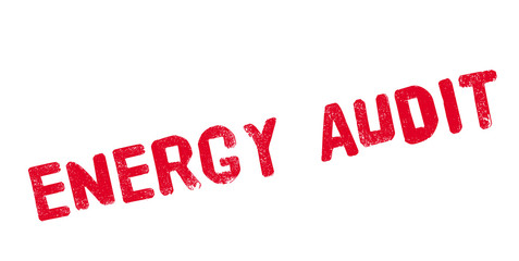 Energy Audit rubber stamp. Grunge design with dust scratches. Effects can be easily removed for a clean, crisp look. Color is easily changed.