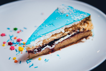 Chocolate caramel cupcake with nuts and butterscotch syrup