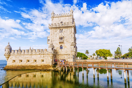 Belem tower - fortified building (fort) on an island in the River Tagus