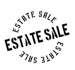 Estate Sale rubber stamp. Grunge design with dust scratches. Effects can be easily removed for a clean, crisp look. Color is easily changed.