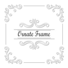 Vector decorative element for design. Frame template with place for text. Fine floral border. Lace decor. Elegant art for birthday and greeting card, wedding invitation.