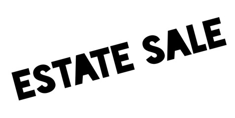 Estate Sale rubber stamp. Grunge design with dust scratches. Effects can be easily removed for a clean, crisp look. Color is easily changed.