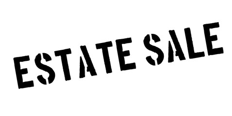 Estate Sale rubber stamp. Grunge design with dust scratches. Effects can be easily removed for a clean, crisp look. Color is easily changed.