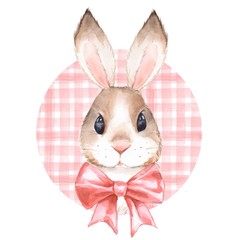 Cute rabbit. Watercolor illustration. Isolated on white background