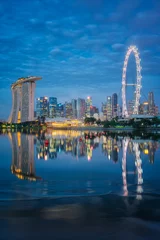 Foto op Plexiglas Vertical view of Singapore business center © anekoho