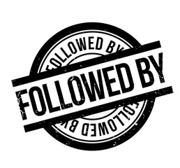Followed By rubber stamp. Grunge design with dust scratches. Effects can be easily removed for a clean, crisp look. Color is easily changed.