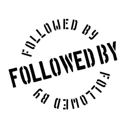 Followed By rubber stamp. Grunge design with dust scratches. Effects can be easily removed for a clean, crisp look. Color is easily changed.
