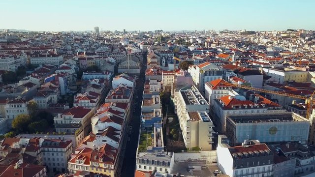 Sky view from the charming city of Lisbon and its downtow