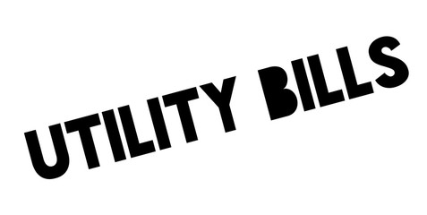 Utility Bills rubber stamp. Grunge design with dust scratches. Effects can be easily removed for a clean, crisp look. Color is easily changed.
