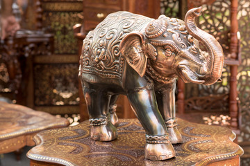 Day of India. Moscow on August 12, 2017. Indian elephant figurine