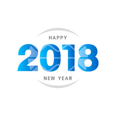Happy new year 2018 text design. Design for greeting card, invitation, poster and others.