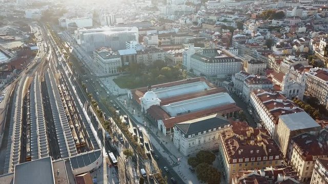 Sky view from the charming city of Lisbon and its downtow