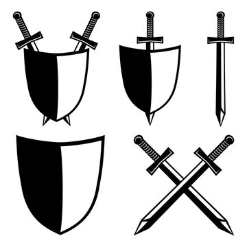 Shields and swords.