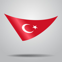 Obraz premium Turkish flag background. Vector illustration.