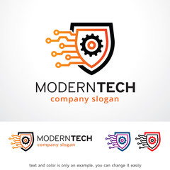 Modern Tech Shield Logo Template Design Vector, Emblem, Design Concept, Creative Symbol, Icon
