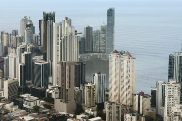 Obraz premium Panama City skyscrapers, aerial view of downtown Panama city.