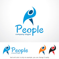 People Logo Template Design Vector, Emblem, Design Concept, Creative Symbol, Icon