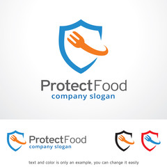 Protect Food Logo Template Design Vector, Emblem, Design Concept, Creative Symbol, Icon