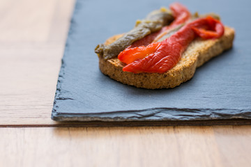 escalivada on toasted bread