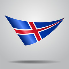Icelandic flag background. Vector illustration.