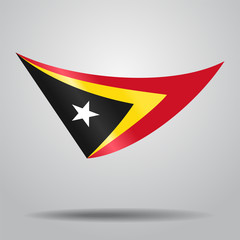 Timor-Leste flag background. Vector illustration.