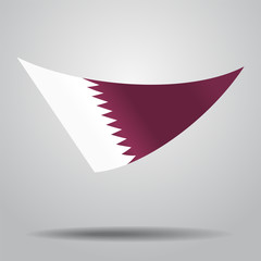 Qatari flag background. Vector illustration.