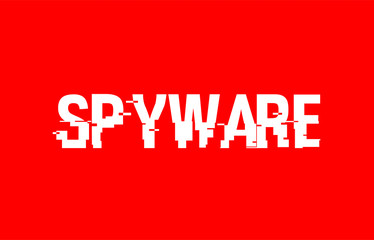 spyware text red white concept design background