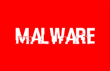 malware text red white concept design background