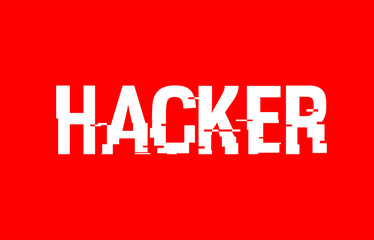hacker text red white concept design background
