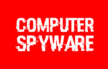 computer spyware text red white concept design background