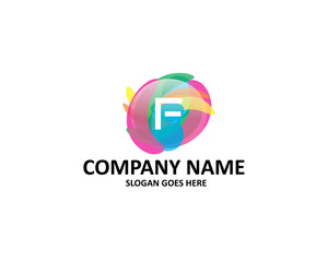 f letter abstract colorful logo