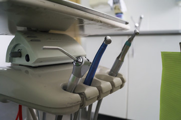 Dental drilling engine including dental bur, drill, dental pliers, dental probe, explorer